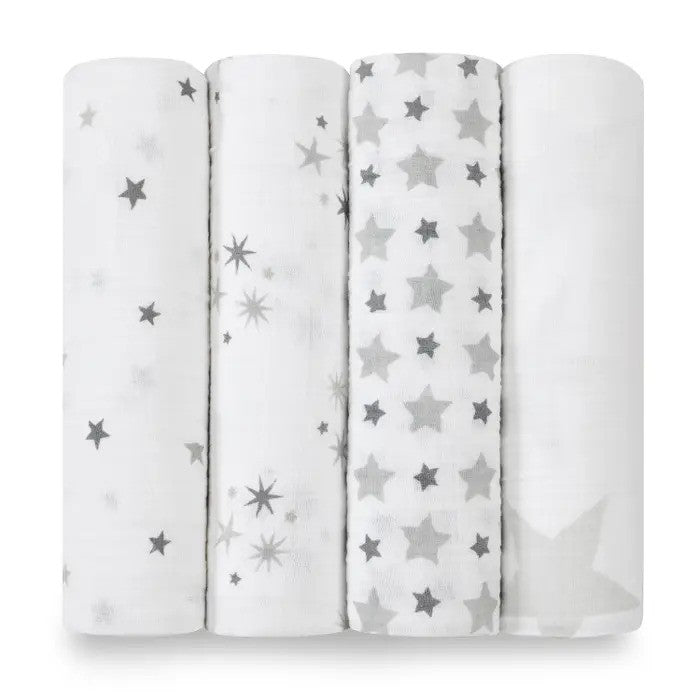 Aden + Anais (4Pack) Classic Swaddle Twinkle Package May Vary Large