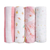 Aden + Anais (4Pack) Swaddle Blanket Essentials Cotton Muslin Ice Cream