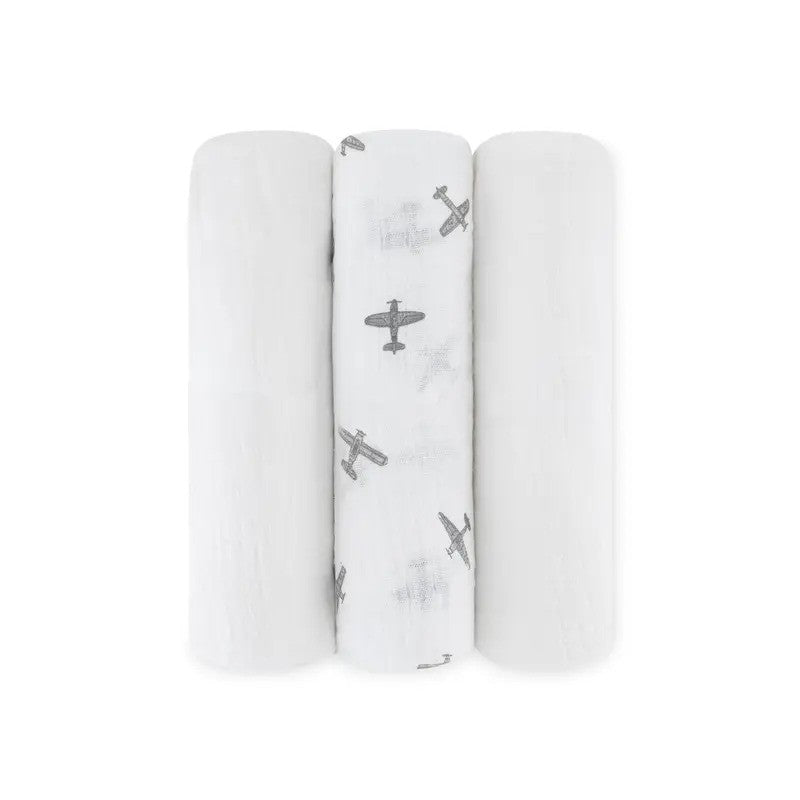 Anvi Baby Cotton Swaddle (90X101 cm Set of 3) Airplane