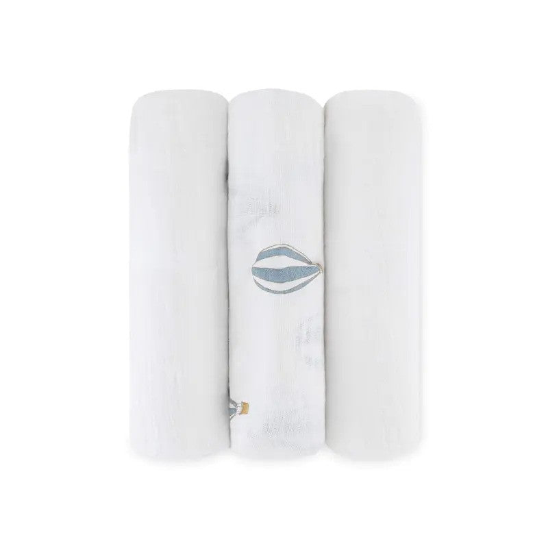 Anvi Baby Cotton Swaddle (90X101 cm Set of 3) Balloons