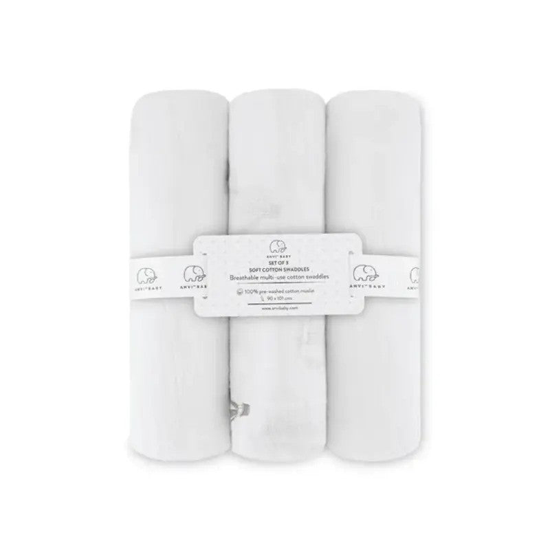 Anvi Baby Cotton Swaddle (90X101 cm Set of 3) Balloons