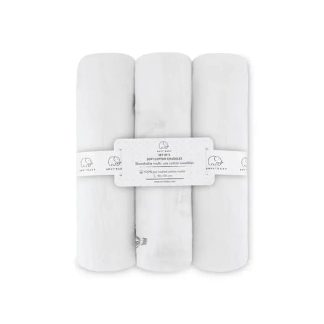 Anvi Baby Cotton Swaddle (90X101 cm Set of 3) Balloons