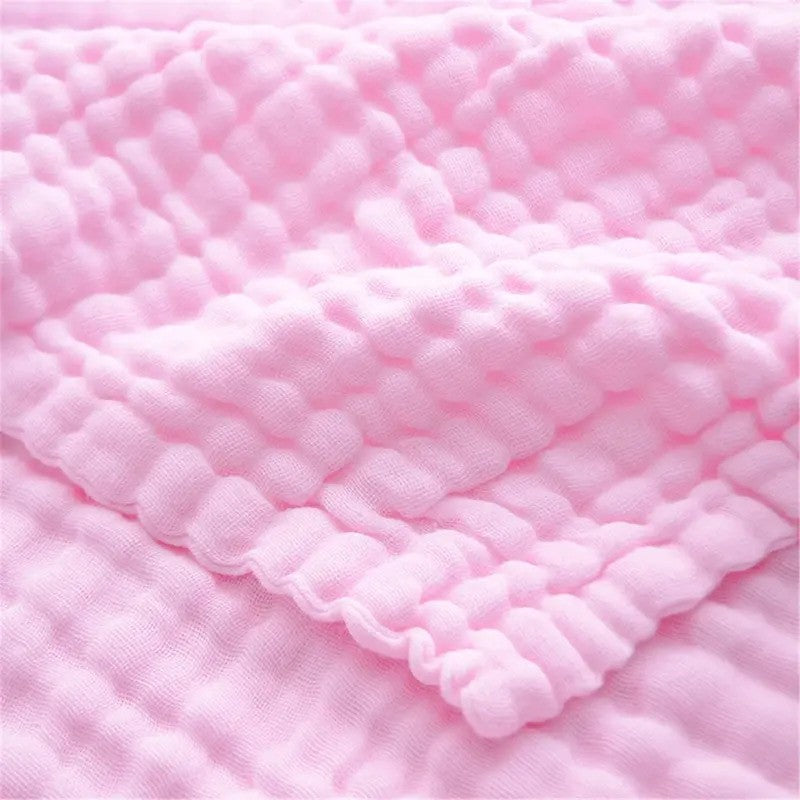 Anvi Baby Muslin Bath Towel Organic Cotton (105X105CM Set of 2) Pink & White