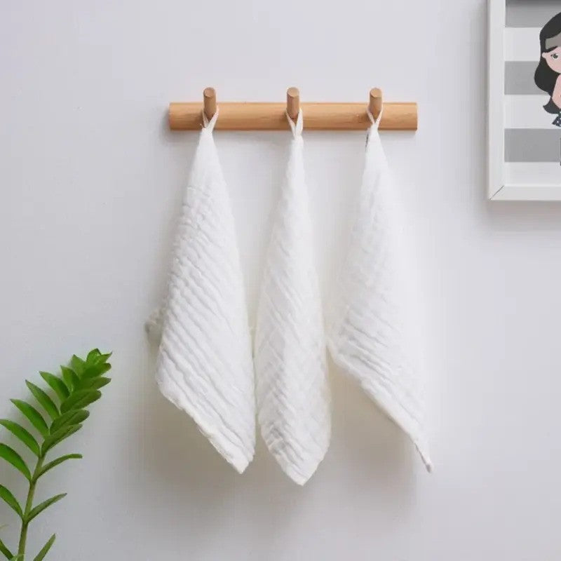 Anvi Baby Muslin Face Cloths Organic Cotton (26x26CM Set of 3) White Crow