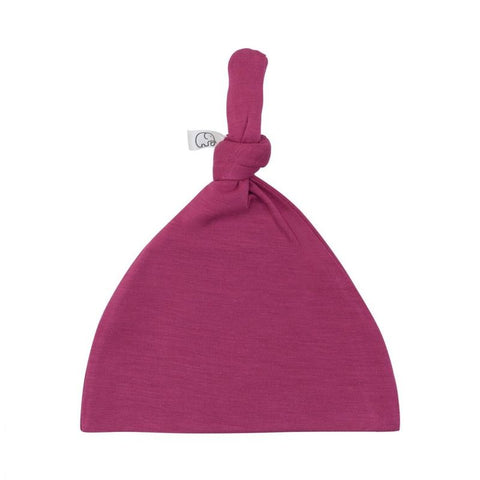 Anvi Baby Organic Bamboo Knotted Beanie/Hat 0-5M Plum