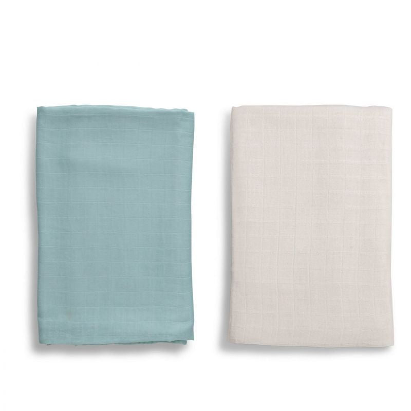 Anvi Baby Organic Bamboo Muslin Swaddle Wrap Set of 2 Cloudy Sky