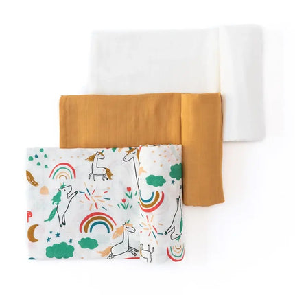 Anvi Baby Organic Bamboo Swaddle Unisex Set of 3 Unicorn Dreams