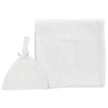 Anvi Baby Organic Bamboo Swaddle (120x120CM) & Beanie (0-5M) White
