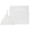 Anvi Baby Organic Bamboo Swaddle (120x120CM) & Beanie (0-5M) White