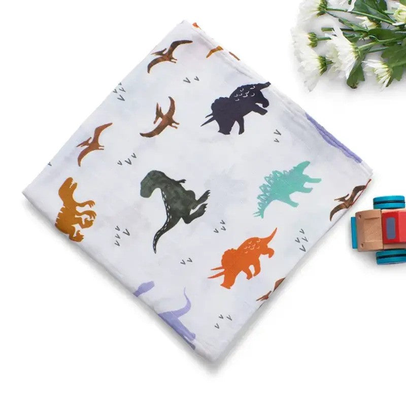 Anvi Baby Organic Muslin Swaddle Wrap (120x120cm) Dino Ghetto