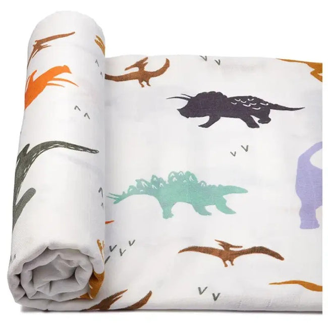 Anvi Baby Organic Muslin Swaddle Wrap (120x120cm) Dino Ghetto