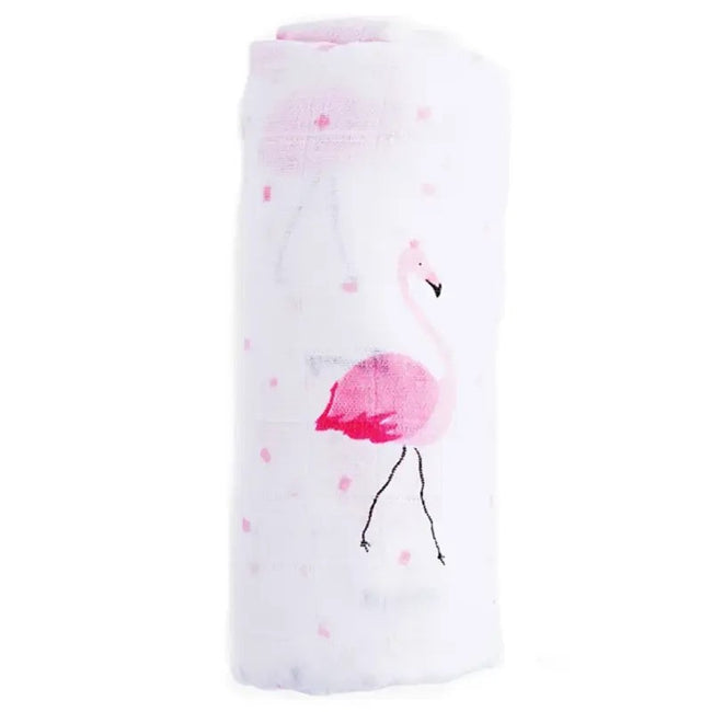Anvi Baby Organic Muslin Swaddle Wrap (120x120cm) Flamingo