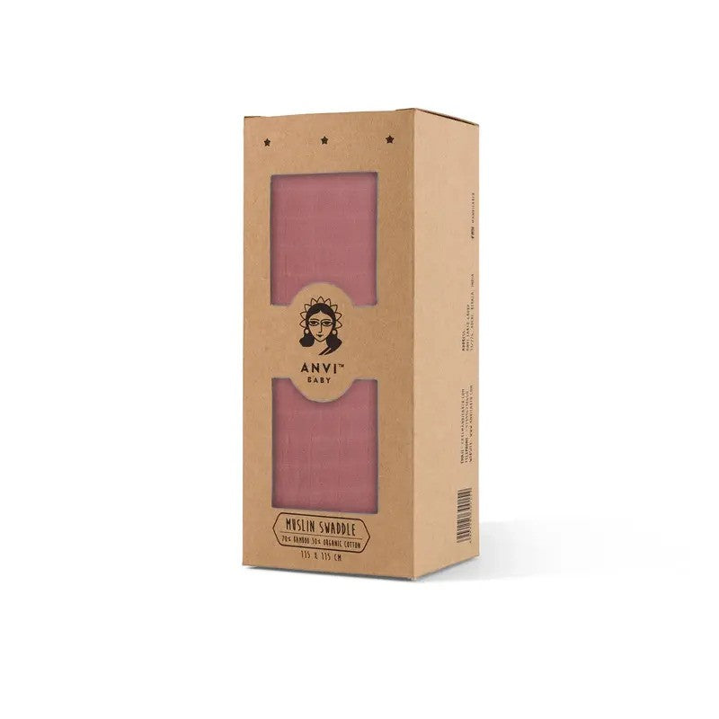 Anvi Baby Organic Muslin Swaddle Wrap (120x120cm) Purple Rain