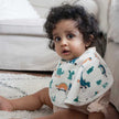 Anvi Baby Organic Bamboo Burp & Bib Cloth Set of 3 (0-4Yrs) Dino Circus
