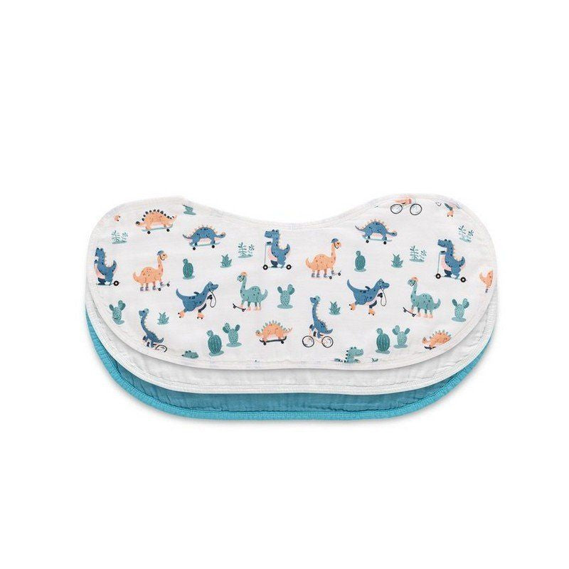 Anvi Baby Organic Bamboo Burp & Bib Cloth Set of 3 (0-4Yrs) Dino Circus