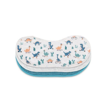 Anvi Baby Organic Bamboo Burp & Bib Cloth Set of 3 (0-4Yrs) Dino Circus