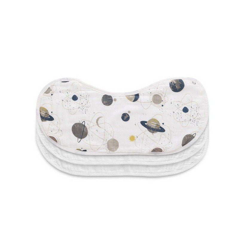 Anvi Baby Organic Bamboo Burp & Bib Cloth Set of 3 (0-4Yrs) Dreamy Space