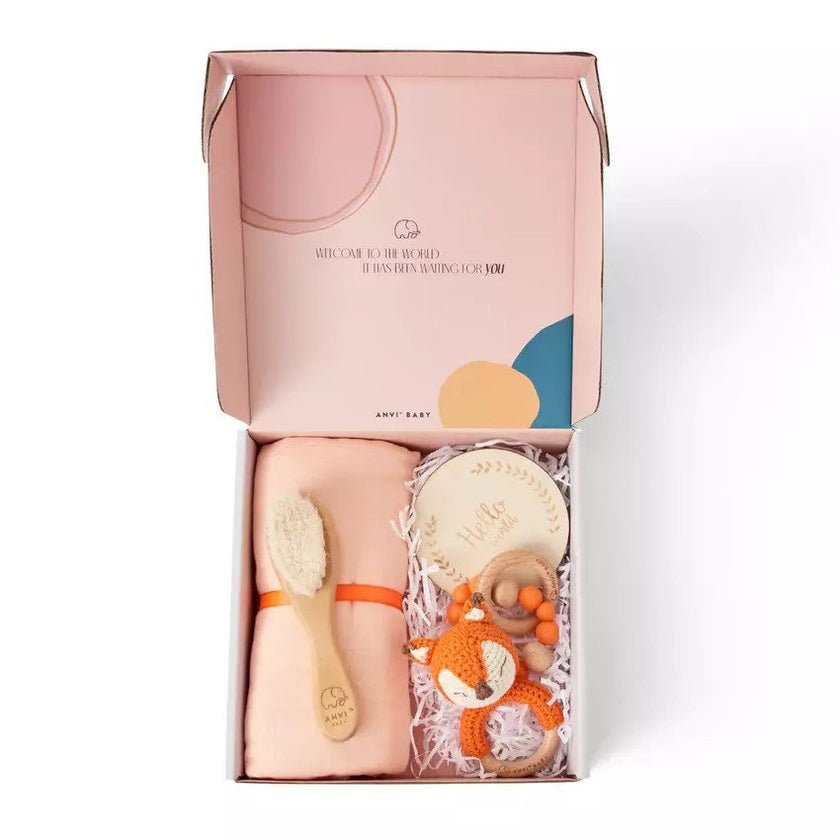 Anvi Baby Newborn Baby (5 Pcs) Gift Set Fox