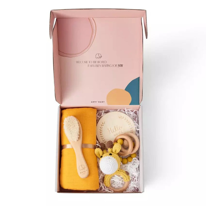 Anvi Baby Newborn Baby (5 Pcs) Gift Set Giraffe