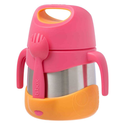 b.box Insulated Food Jar (11.3fl.oz) & Spork Strawberry Shake