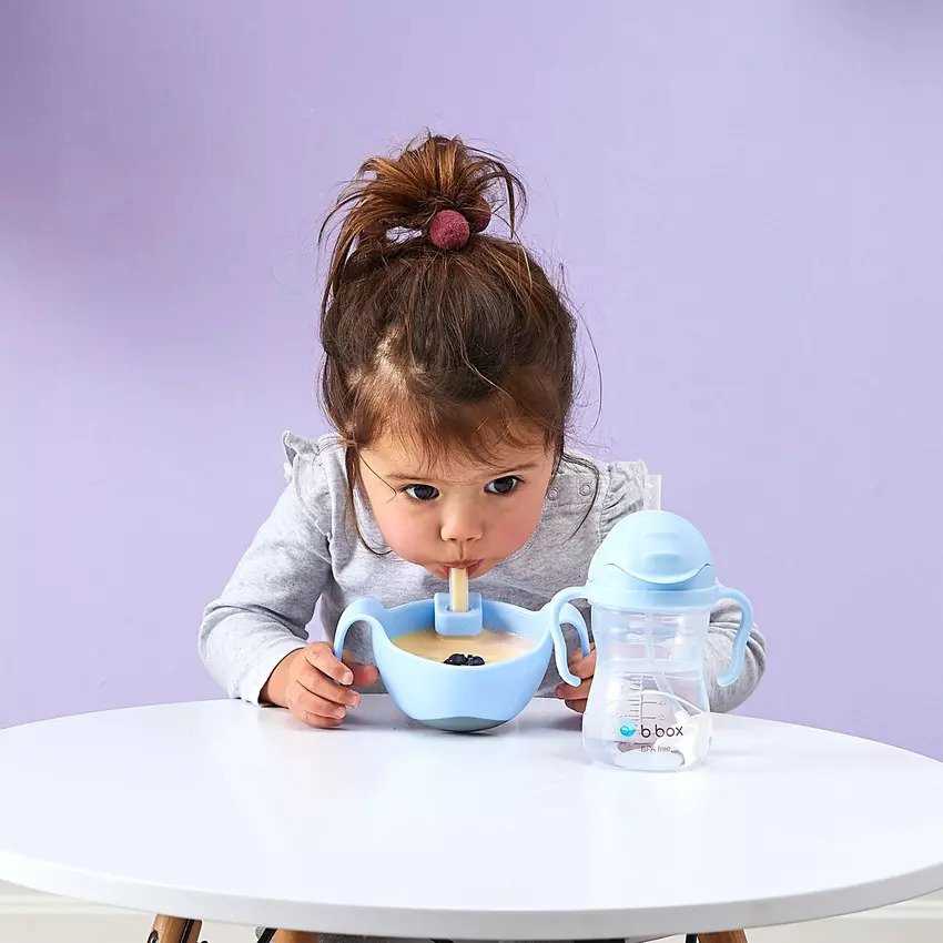 B.Box Toddler Bowl + Straw - Bubblegum