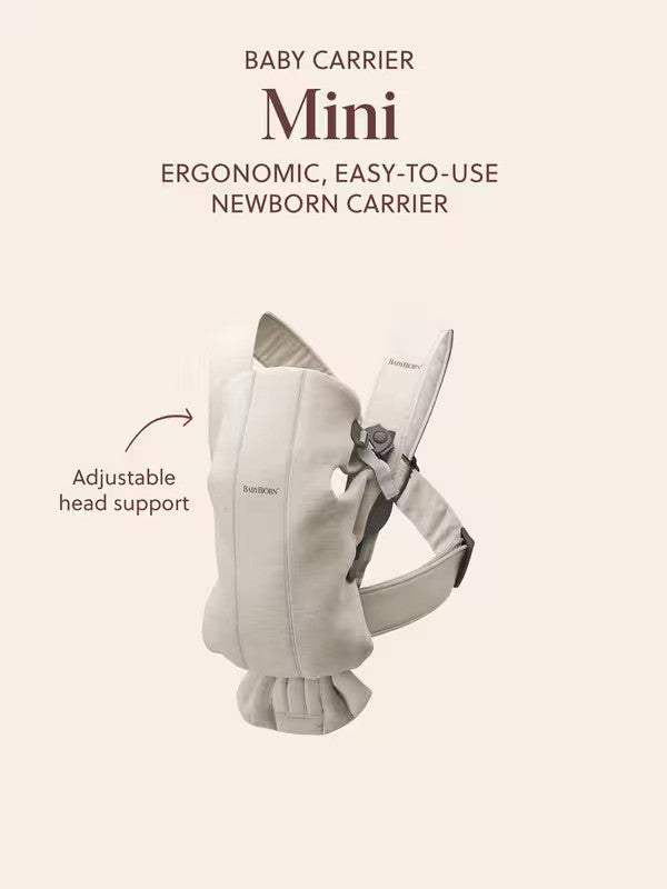 BabyBjorn Baby Carrier Mini, Woven, Dusty Pink