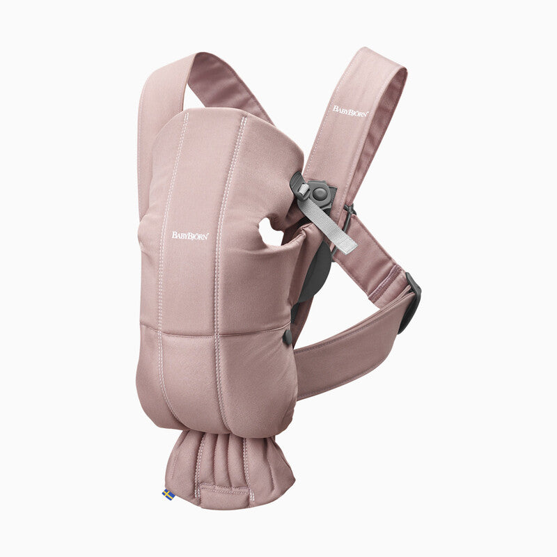 BabyBjorn Baby Carrier Mini, Woven, Dusty Pink