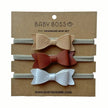 Baby Boss ME Baby Headband Bow Set Beige, Brown & White