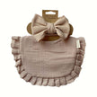 Baby Boss ME Cotton Bib & Bow Set Beige