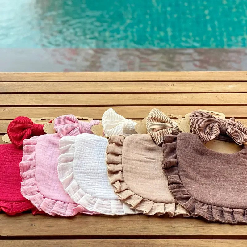 Baby Boss ME Cotton Bib & Bow Set Red