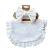Baby Boss ME Cotton Bib & Bow Set White
