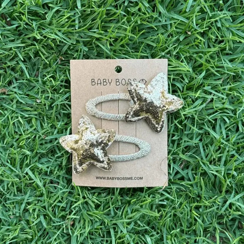 Baby Boss ME Kids Hair Clip Star (2Pack) Gold