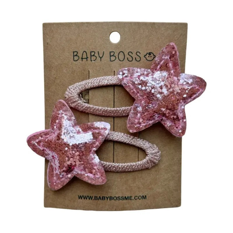 Baby Boss ME Kids Hair Clip Star (2Pack) Pink