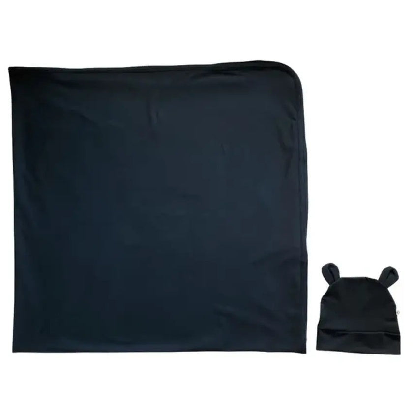Baby Boss ME Organic Bamboo Swaddle & Beanie Set Black
