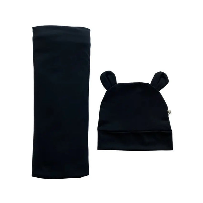 Baby Boss ME Organic Bamboo Swaddle & Beanie Set Black