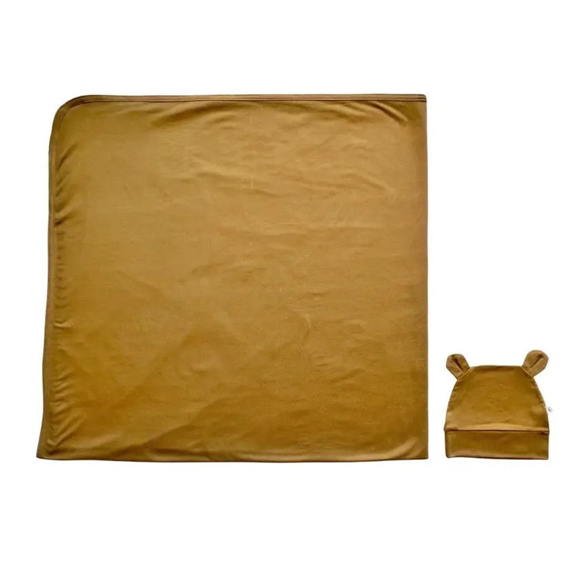 Baby Boss ME Organic Bamboo Swaddle & Beanie Set Brown