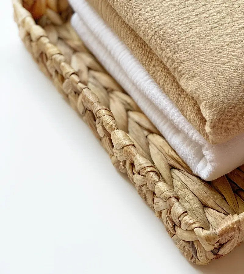 Baby Boss ME Organic Muslin Cotton (90x90cm) Baby Hooded Towel White