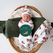 Snuggle Hunny Baby Jersey Wrap & Beanie Set with Milestone Card Reindeer