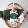 Snuggle Hunny Baby Jersey Wrap & Beanie Set with Milestone Card Reindeer