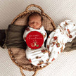 Snuggle Hunny Baby Jersey Wrap & Beanie Set with Milestone Card Reindeer