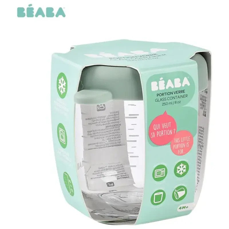 Beaba Conservative Glass Jars 250ML Sage Green