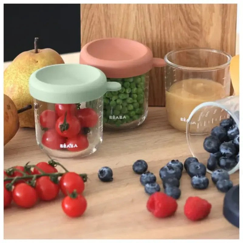 Beaba Conservative Glass Jars 250ML Sage Green