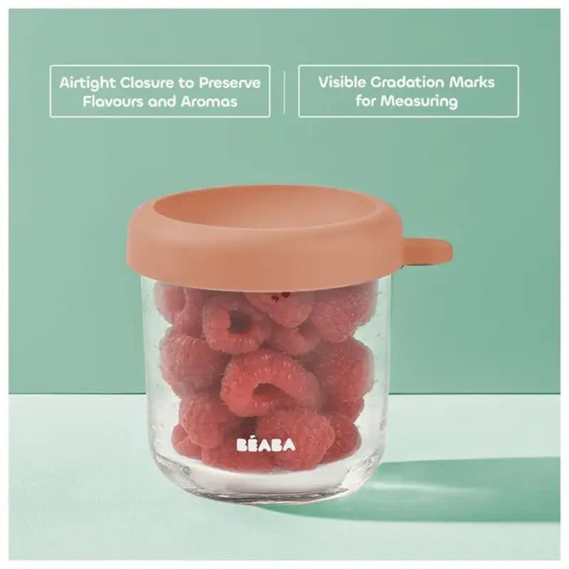 Beaba Conservative Glass Jars 250ML Terracotta