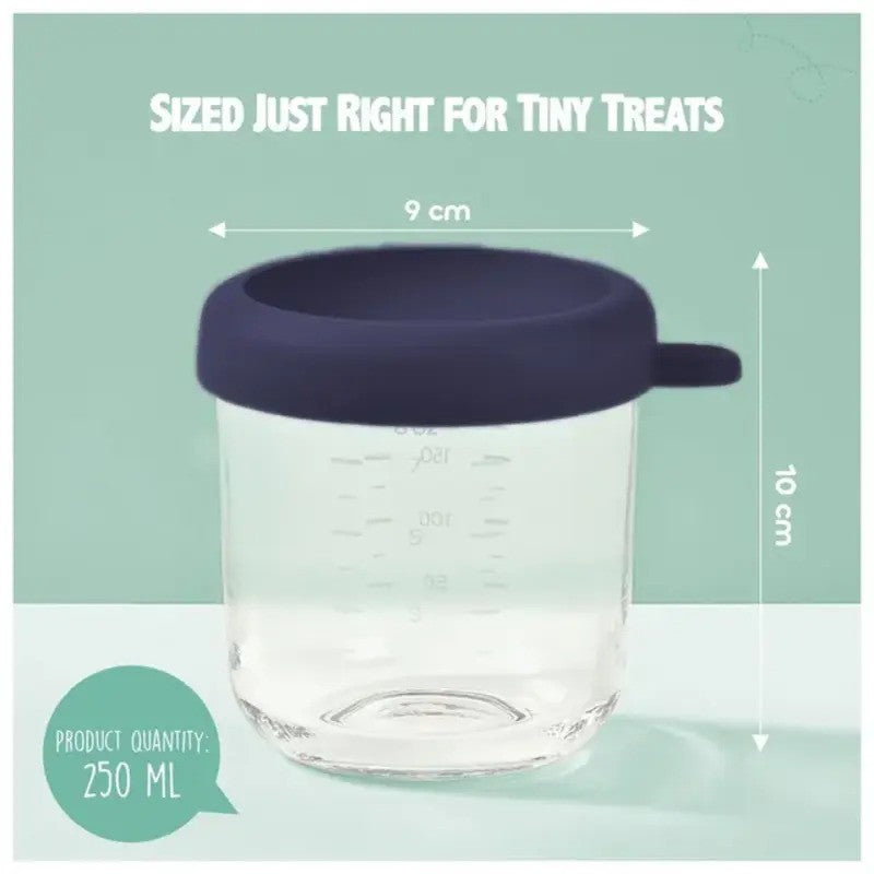 Beaba Conservative Glass Jars Set Of 2x250ml Night Blue Honey
