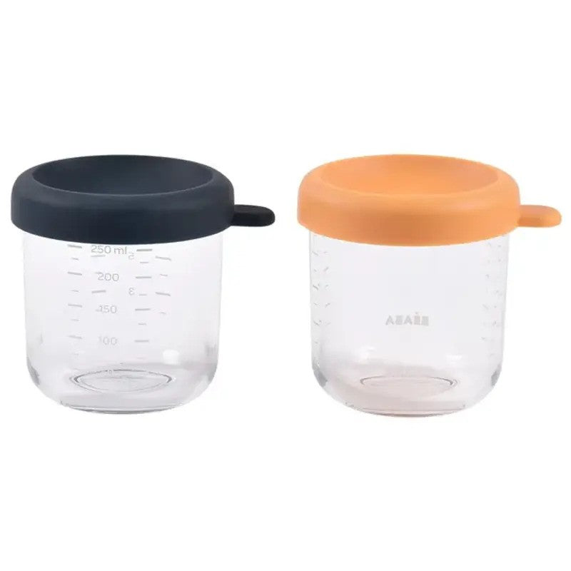 Beaba Conservative Glass Jars Set Of 2x250ml Night Blue Honey