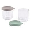 Beaba Conservative Glass Jars Set of 2x250ML Sage Green Gazelle