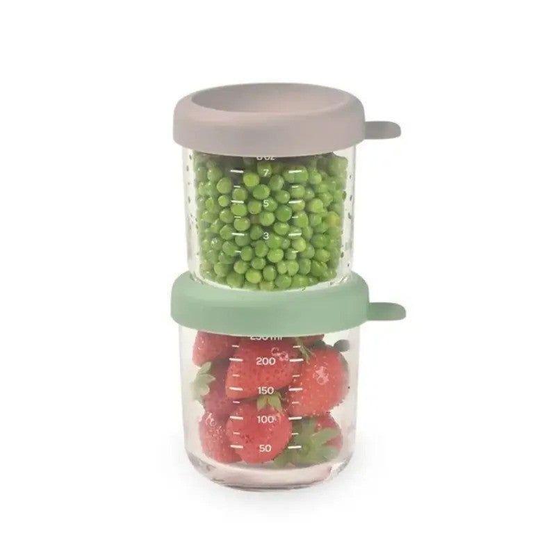 Beaba Conservative Glass Jars Set of 2x250ML Sage Green Gazelle