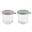 Beaba Conservative Glass Jars Set of 2x250ML Sage Green Gazelle