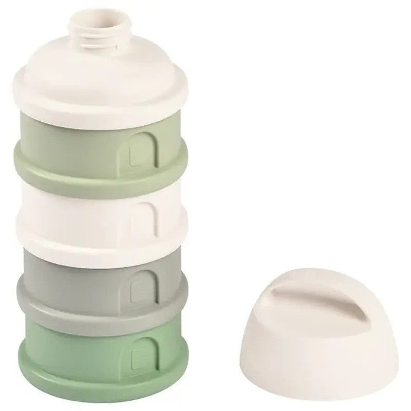 Beaba Formula Milk Container 4 Compartments Cotton White & Sage Green