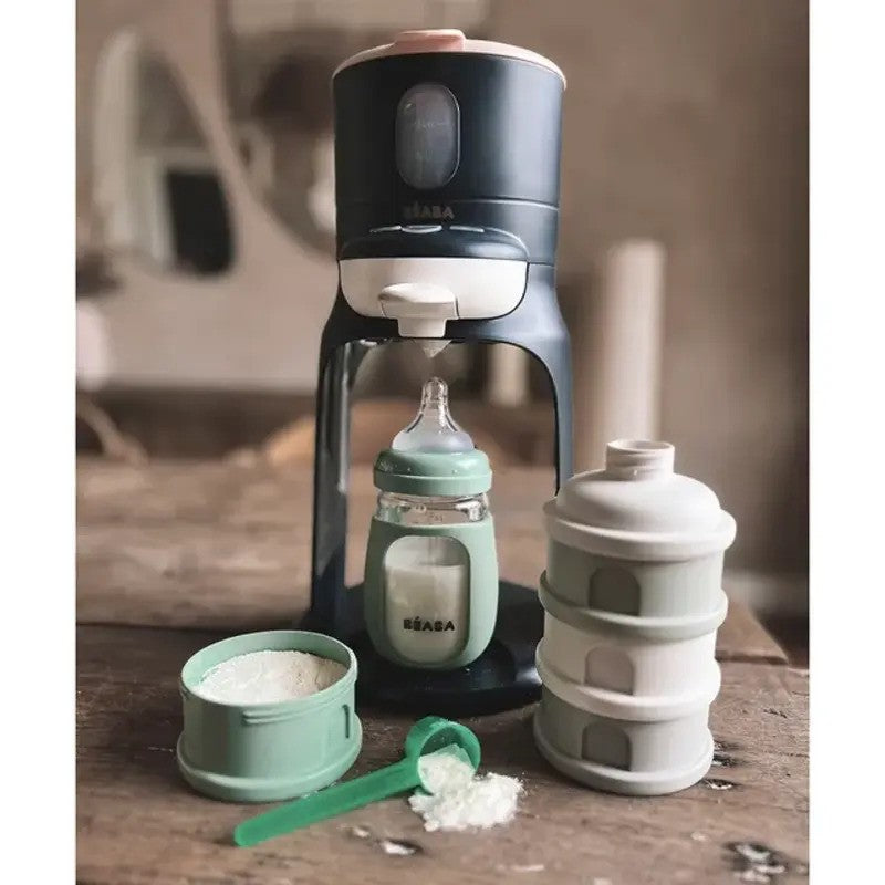 Beaba Formula Milk Container 4 Compartments Cotton White & Sage Green